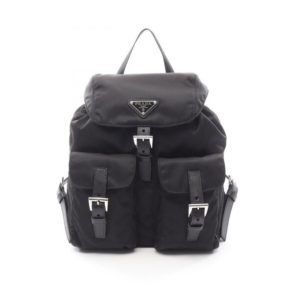 Prada Rucksack Backpack Tessuto Soft Calf 1 Bz677 Rv44 F0002 Nero Nylon Leather